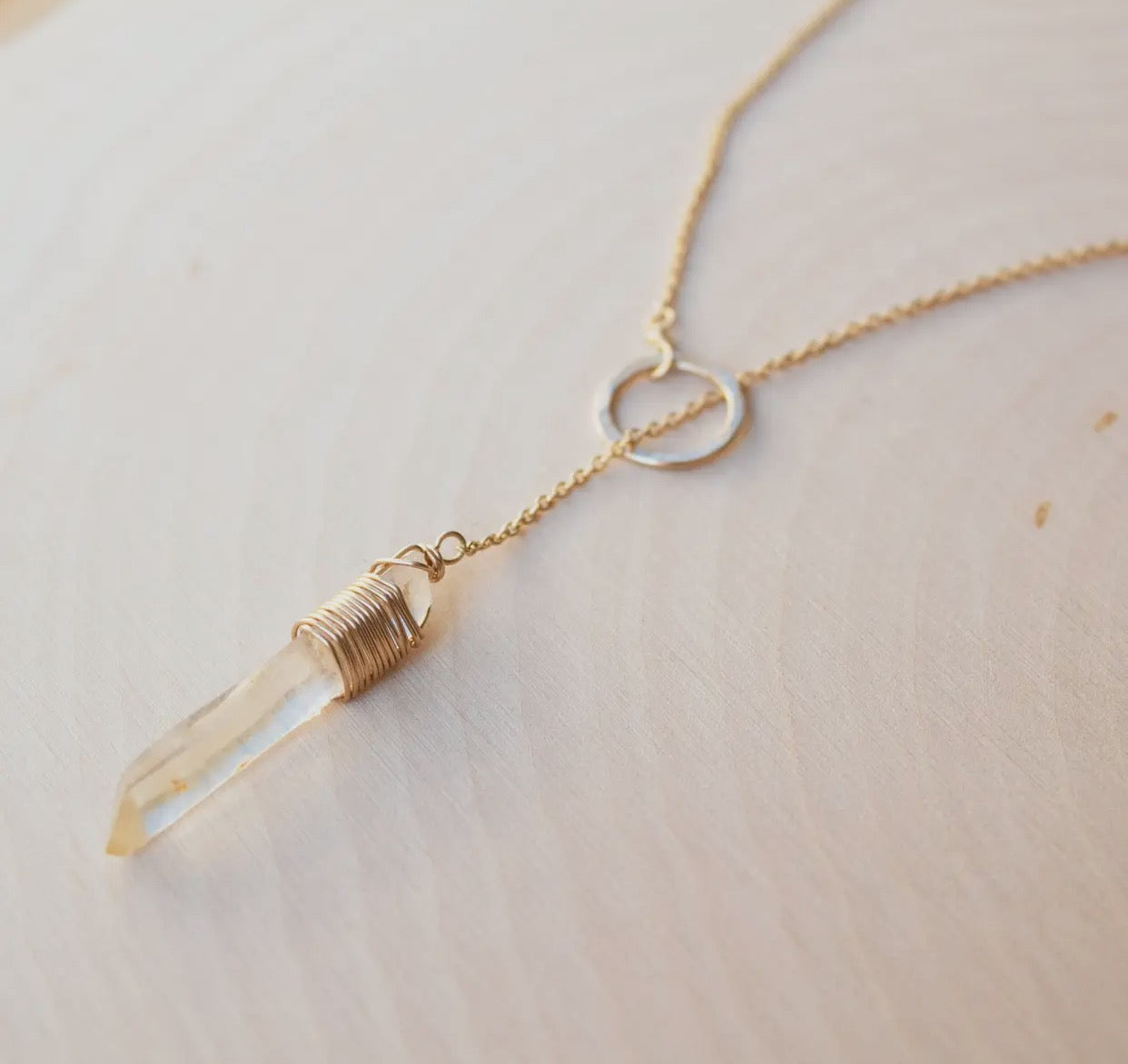 Lemurian crystal necklace