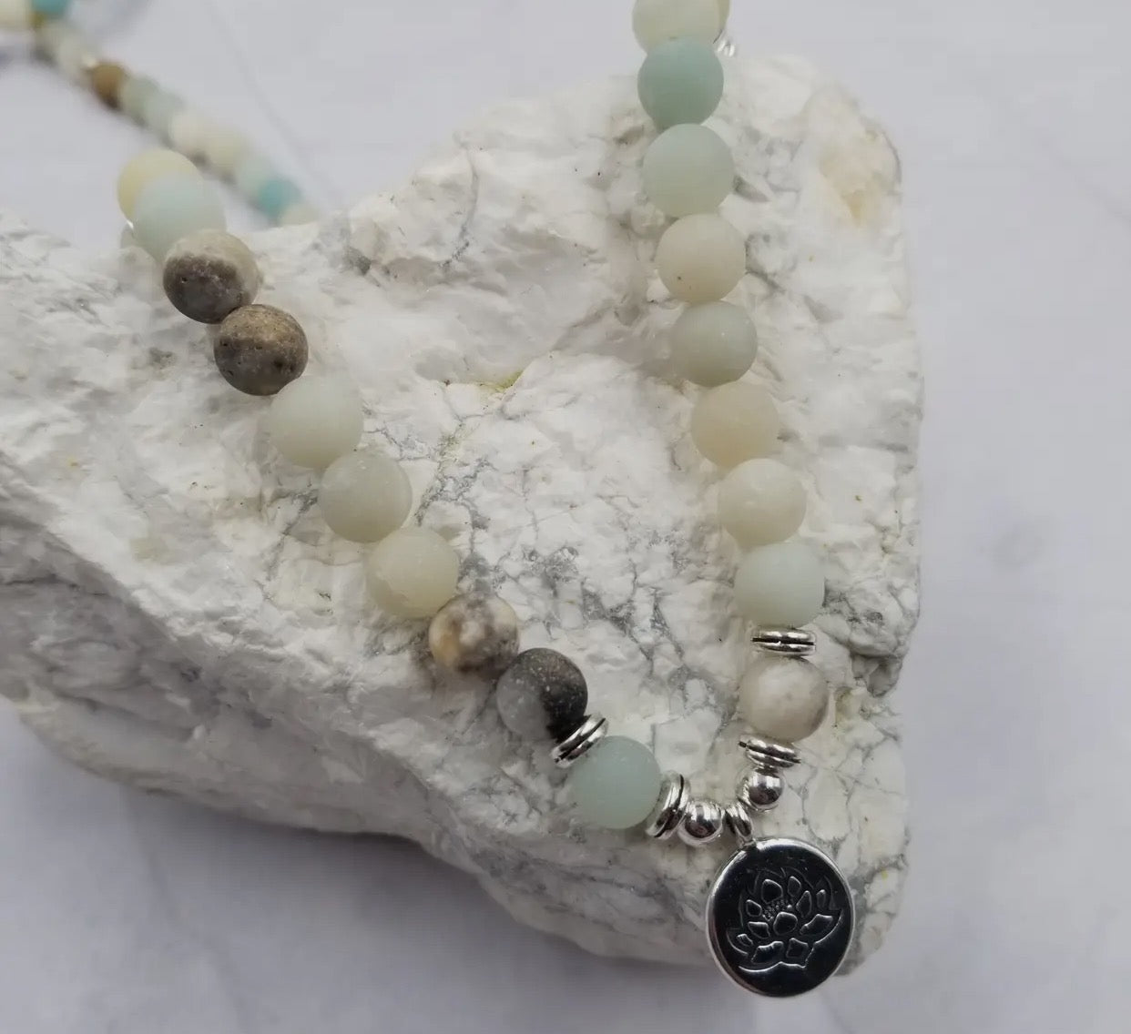 Amazonite tassel beed necklace