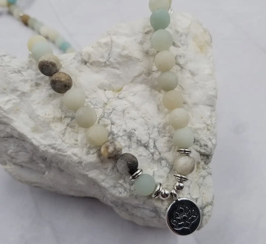 Amazonite tassel beed necklace