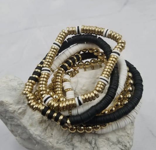 Gold bead stretch bracelet