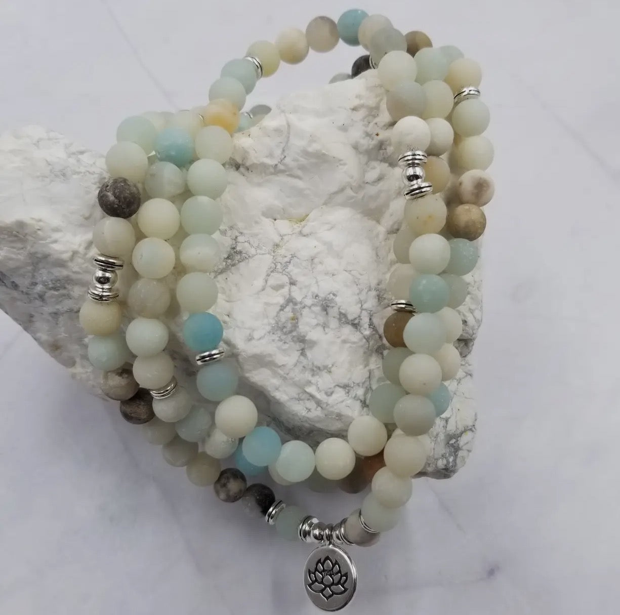 Amazonite tassel beed necklace